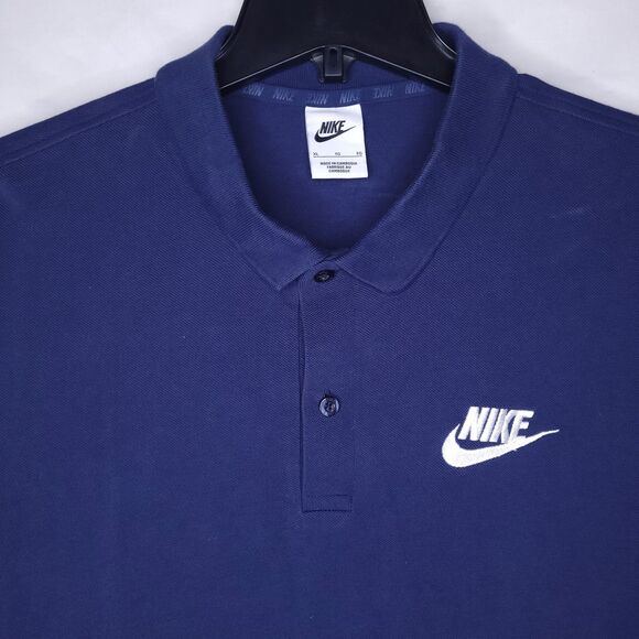 Nike Polo Shirt Mens XL Navy Sportswear Swoosh Knit - Picture 1 of 12